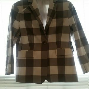 NWT LIZ CLAIBORNE PLAID BLAZER SZ 6